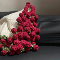 Kit de Matériaux Créatifs pour Couverture DIY en Fil Tressé à la Main, Motifs Rose, Lys, Bouquet de Fleurs de Jasmin, Crochet, Idéal pour Cadeau