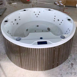 กลม4คนอ่างน้ำร้อนกลางแจ้ง jacuzy ผ่อนคลายนวดเซ็กซี่สำหรับผู้ใหญ่อ่างสปาอ่างอาบน้ำร้อนไม้ว่ายน้ำสปา - Product Image 6