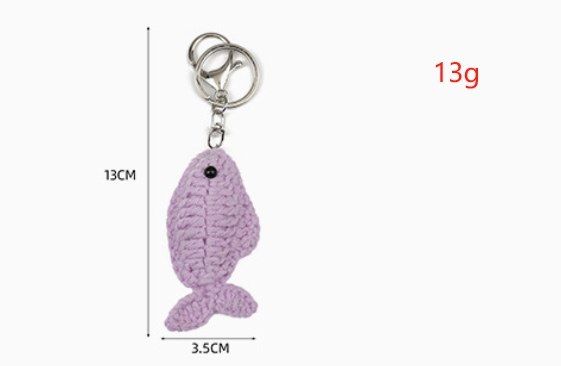 Portachiavi all'uncinetto a forma di pesce arcobaleno, serie pesce pagliaccio, portachiavi all'uncinetto, portachiavi a maglia a forma di pesce Koi portafortuna, accessori personalizzati