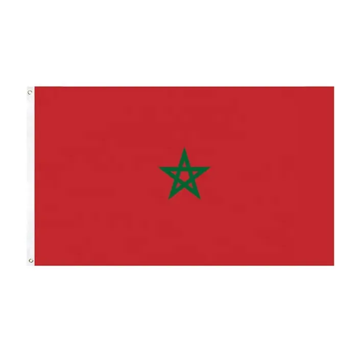 Grand drapeau marocain 3x5 pieds, drapeaux de pays intérieur/extérieur, drapeaux nationaux marocain, Polyester avec œillets en laiton, prix d'usine