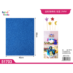 Foglio blu Glitter 2MM Polyfoam Non adesivo per artigianato e decorazioni - Product Image 1