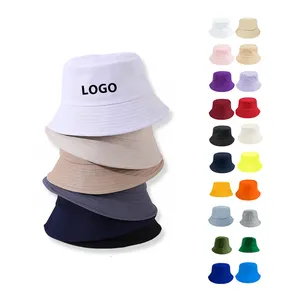 Atacado personalizado bordado logotipo Custom Design algodão balde chapéus com logotipo personalizado