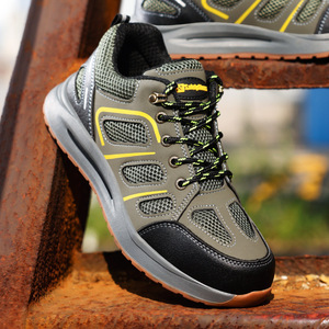 Scarpe Antinfortunistiche da Uomo Antiscivolo, Antiurto, Antiperforazione con Punta in Acciaio, Tomaia in Microfibra a Rete e Suola in Gomma - Product Image 2