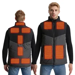 OEM Custom Electric USB 4 Control Buttons Heated Gilet Battery Heated Vest for Unisex