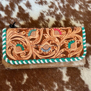 Qualité supérieure femmes petit Vintage peau de vache fourrure pochette à la main doublure en cuir véritable mignon à la mode décontracté dames portefeuille - Product Image 2