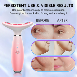 42 C Warm Lift Facial and Neck Massage Instrument Neck Wrinkle <b>Removal</b> Beauty Instrument Dimming Wrinkles Colorful Light Neck - Product Image 3