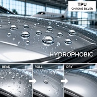 Film de protection de peinture (PPF) pour voiture en TPU chromé argenté, haute brillance, durable, résistant aux UV, 1,52 x 15 m, 7,5 mil