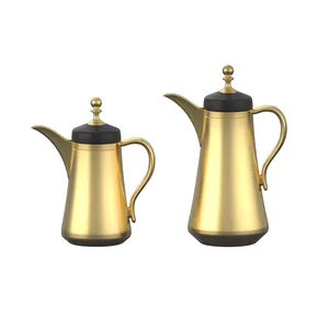 Dallah Arabic Pot Custom Golden Chinese Thermos Coffee Tea Pot Vaccum Flask Jug For Dubai