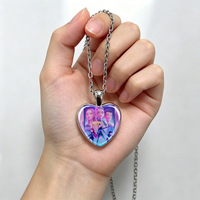 Collier Cœur en Métal pour Filles, Personnalisable par Sublimation, pour Cendres, Bijou Commémoratif, Pendentif Souvenir