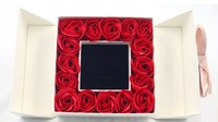 Boîte à bijoux 16 pièces savon rose fleur rouge à lèvres collier bijoux cadeau préservé fleur rose cadeau fête des mères
