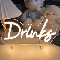 Lampe de table néon LED avec numéro de table pour boissons, veilleuse, décoration de table de mariage, enseigne néon LED avec lettres pour mariage