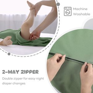 <span class=keywords><strong>Gigoteuse</strong></span> portable en coton de bambou tricoté pour nouveau-né et nourrisson, avec double fermeture éclair, sans manches, écologique - Product Image 5