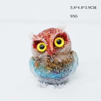 Ornements en résine de hibou en cristal naturel en gros, gravier de pierre, améthyste, quartz rose, coquillages, artisanat en cristal