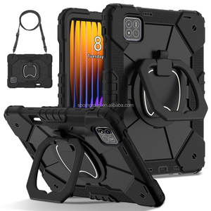 2024 xio मील पैड 7 प्रो भारी शुल्क सिलिकॉन पीसी रबर शॉकप्रूफ टैबलेट में पेन धारक कंधे का पट्टा और टैब केस - Product Image 4