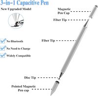 Stylos tactiles 3 en 1 pour écrans tactiles, stylet capacitif pour iPad, iPhone, tablettes Samsung Galaxy, tous les appareils à écran tactile universels