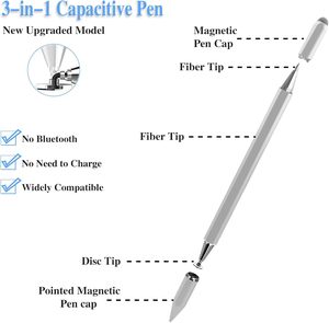ปากกาสไตลัส 3 in 1 สำหรับหน้าจอสัมผัส ปากกาสไตลัสแบบ Capacitive สำหรับ iPad iPhone แท็บเล็ต <span class=keywords><strong>Samsung</strong></span> <span class=keywords><strong>Galaxy</strong></span> และอุปกรณ์หน้าจอสัมผัสอื่นๆ - Product Image 3