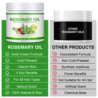 YECUCE Label pribadi 220g minyak Rosemary mentah 3 dalam 1 organik alami dengan minyak Batana minyak biji hitam untuk pertumbuhan rambut