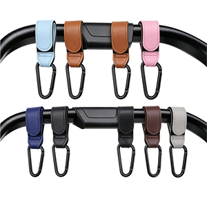 Crochets de poussette en cuir PU, universels et réglables, pour sacs, poussettes, voitures, chariots de courses et vélos - Product Image 6