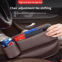 Organisateur de siège de voiture en cuir PU de luxe avec crochet organisateur de crevasse de siège avant et support de boîte de rangement