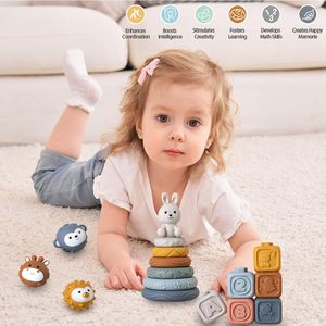 Juguete Apilable de Silicona con Forma de Tortuga, Juguetes Sensoriales para Bebés, Juguete de Dentición con Texturas Onduladas y Aletas para Bebés - Product Image 6