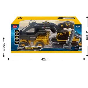 Huina 9 Channel RC Excavator 13556 <b>Remote</b> <b>Control</b> Dump <b>Truck</b> Toy 2.4GHz 1/24 Scale 2 in 1 RC Construction Vehicle <b>Truck</b> for Boys - Product Image 4
