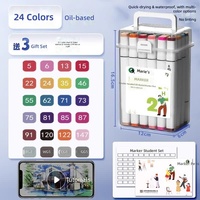 24 36 48 80 Colors Dual Tip Alcohol Art Markers Fine Broad Chisel Nibs Permanent Ink Non-Erasable PET Material Sketch Pens