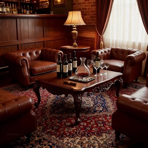 Colección de Sofás Chesterfield Tapizados en Cuero Personalizados para Muebles de Vestíbulo de Hotel, Villa, Cafetería, Restaurante, Hogar, <span class=keywords><strong>Pub</strong></span> Industrial Retro - Product Image 3