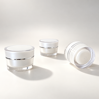 Pot de crème en acrylique multicolore de luxe 30g, design rond incliné, pour crème visage et yeux, rechargeable, emballage cosmétique pour soins de la peau