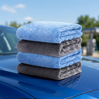 Serviette en microfibre pour lavage de voiture, sans ourlet, super absorbante, sans peluches, séchage rapide, chiffon de nettoyage en microfibre pour le séchage et le lavage des voitures
