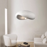 Lampe Suspendue Wabi Sabi Nuage Créatif en Résine, Style Japonais, Décor Nordique, LED E27, pour Salon et Salle à Manger