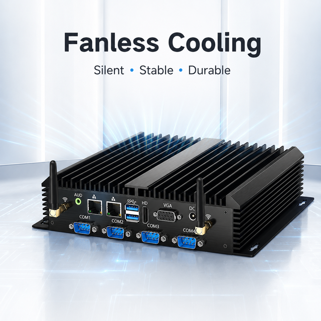 High Performance Fanless PC Industrial Mini PC Core I7 4200U 5500u 16GB RAM Dual Gigabit LAN 6*COM VGA HDMI Small Form Factor PC