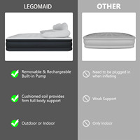 LGM Matelas pneumatique épais gonflable avec tête de lit à pompe électrique et porte-gobelets Matelas pneumatique portable pour le camping et l'intérieur