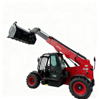 3.5T Forklift teleskopik Cummins mesin Diesel 4WD efisiensi tinggi CE bersertifikat pengambil ember putar untuk aplikasi serbaguna