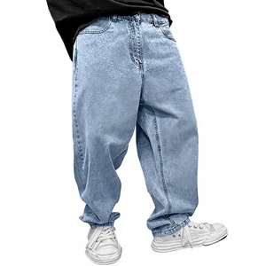 Men's Regular Fit Straight Harem Jeans Plus Size High Washed Denim Casual Style Spring Wear Resistant Wrinkle Quick Dry - Product Image 1