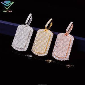 Pendentif en moissanite taille brillant rond, multicolore, breloques en argent sterling, style hip-hop, certifié GRA pour bijoux fins - Product Image 2