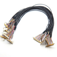 Maßgefertigtes AWG42/AWG44 Mikro-Koaxialkabel Verzinntes Kupfer EDP/LVDS-Kabel 10-50 Pin Anpassbare Länge für Elektronische Bildschirmpaneele