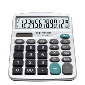Ctifree năng lượng mặt trời & pin Powered intrinsically an toàn lớn mới lạ Máy tính để bàn máy tính CT-837V với 12-chữ số hiển thị Bạc - Product Image 5