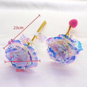 ที่กําหนดเองดอกกุหลาบที่มีสีสันทองดอกกุหลาบประดิษฐ์ชุดของขวัญดอกกุหลาบชุบทองพร้อมกล่องบรรจุภัณฑ์สําหรับแม่ภรรยาของขวัญ - Product Image 2