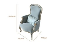 Amerikanischer Landhausstil Retro Massivholz-Sofa-Sessel, Französischer Villa-Wohnzimmer Geschnitzter Einzelsessel, Balkon-Freizeitstuhl