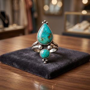 New Arrival Handmade 925 Sterling Silver Turquoise Bezel Setting Cute <b>Statement</b> <b>Ring</b> Custom Made Wedding Jewelry <b>Women</b> Parties - Product Image 2