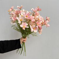 Fleurs artificielles de Cosmos bipinnatus de haute qualité, parfumées, à 5 têtes, pour mariage, remise de diplôme, Noël