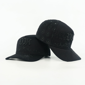 Casquette de baseball Tcap China 100% toile personnalisée avec strass, broderie 3D, casquette snapback - Product Image 1