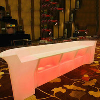 Comptoir de Bar RVB Lumineux à LED pour Discothèque, Extérieur, Portable, en Plastique Blanc, pour Restaurant ou Café