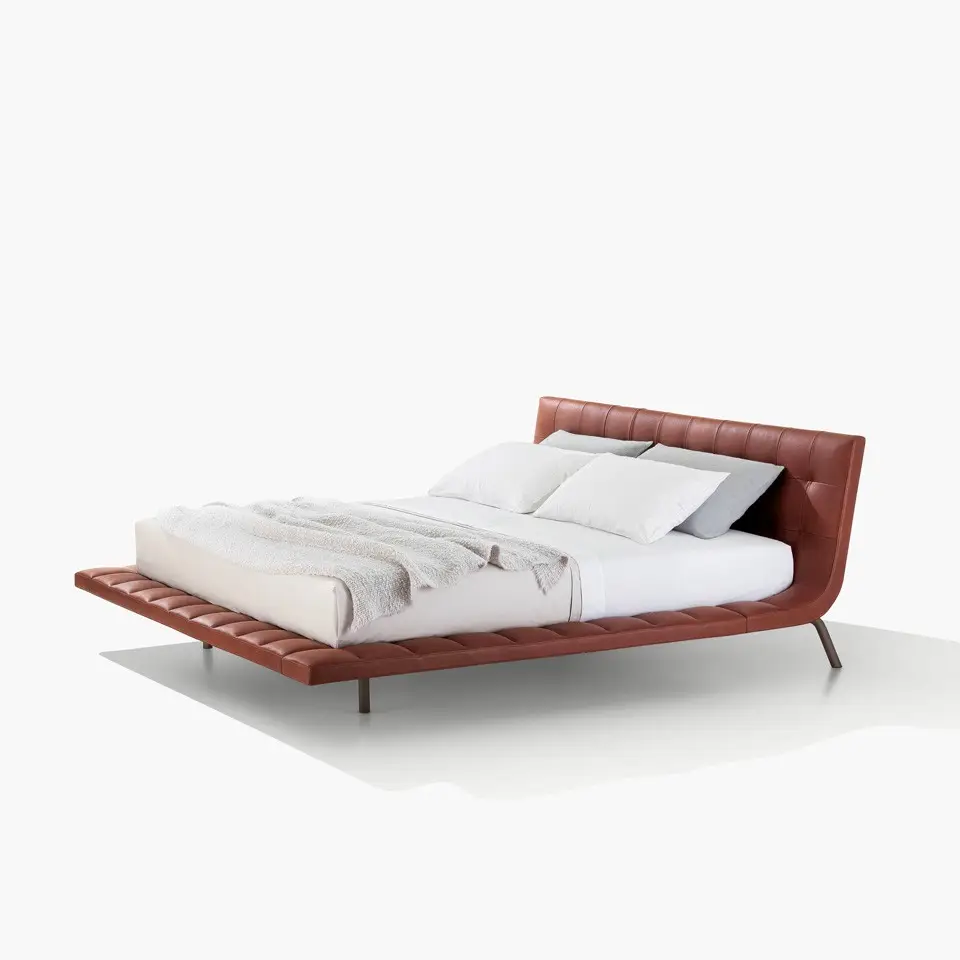 Ý thiết kế đơn giản nữ hoàng giường mềm mại và bền da vải với khung gỗ thoải mái có thể điều chỉnh các tính năng massage