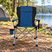 Chaise de plage pliable inclinable réglable avec cadre en métal, chaise de camping d'extérieur avec porte-gobelet pour jardin, bord de lac, pique-nique