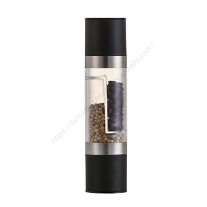 Moulin à poivre manuel double tête SYH1355 2-en-1 en métal réglable pour herbes et épices (sel et autres) - Vente en gros - Product Image 1