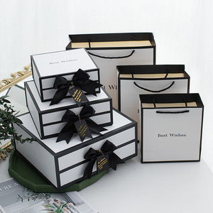 Cardboard Gift Box Luxury Box With Ribbon Magnetic Closure Folding Happy Birthday Gift Box