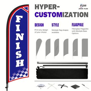 Promotion : Drapeau de plage personnalisé avec logo pour salon de coiffure, bannière publicitaire extérieure, support de poteau volant avec base à eau en polyester - Product Image 4