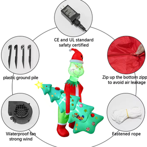 <span class=keywords><strong>Grinch</strong></span> Gonfiabile <span class=keywords><strong>da</strong></span> 2,1M che Abbraccia l'Albero con LED per Decorazioni Natalizie <span class=keywords><strong>da</strong></span> Esterno, Giardino e Feste - Product Image 6