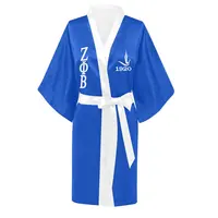 Greek Womenhood Super Soft Silk Satin Robes zeta phi beta Gown Kimono Robe Silk Lace 1920 sorority frauen roben